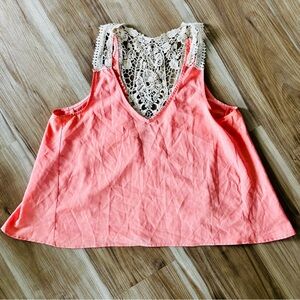 Chic Coral Lace Women's Tank Top